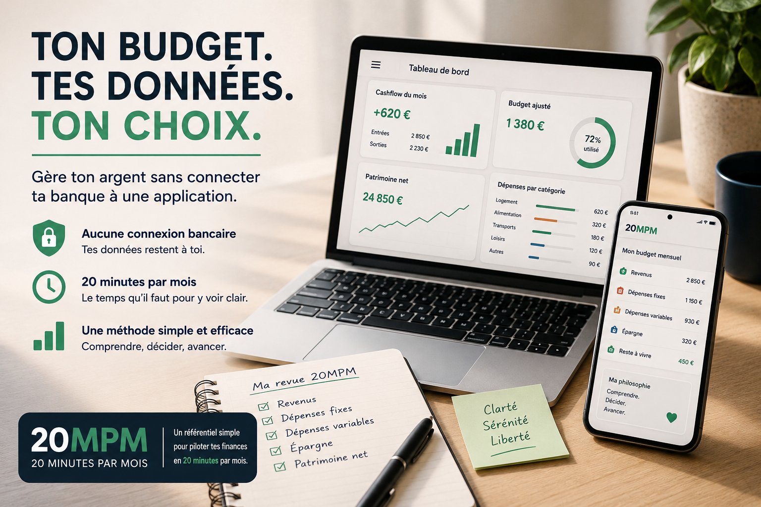 Application budget sans connecter sa banque : reprendre le contrôle sans partager ses comptes
